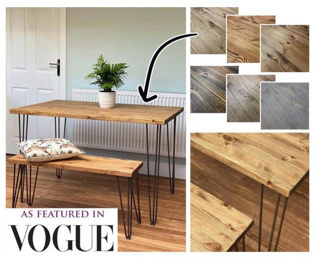 Viet // Scandinavian Dining Table & Bench With Hairpin Legs - image 1