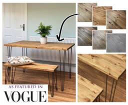 Viet // Scandinavian Dining Table & Bench With Hairpin Legs - thumbnail 1