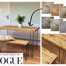 Viet // Scandinavian Dining Table & Bench With Hairpin Legs - thumbnail 2