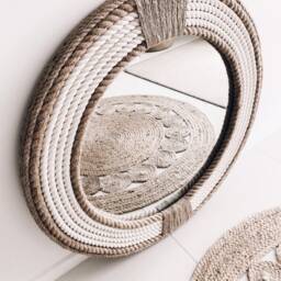 Large 80cm - 31.4Inch Hampton Nautical Coastal Round Rope Mirror Home Decor Large - thumbnail 3