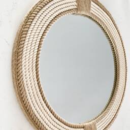 Large 80cm - 31.4Inch Hampton Nautical Coastal Round Rope Mirror Home Decor Large - thumbnail 3