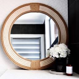 Large 80cm - 31.4Inch Hampton Nautical Coastal Round Rope Mirror Home Decor Large - thumbnail 2