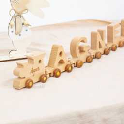 Personalized Wooden Train With Custom Train, Set, Toddler Toys, Children's Sensory Gifts