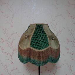 Handcrafted Green-Gold Chiffon Lampshade Victorian Style - thumbnail 2