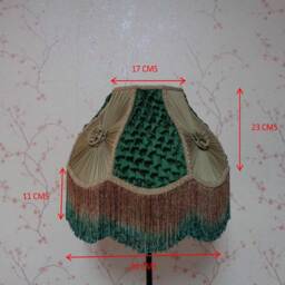 Handcrafted Green-Gold Chiffon Lampshade Victorian Style - thumbnail 3