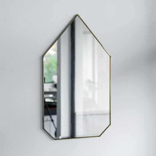 19.5 X 11.8 Inch Antique Brass Mirror Wall Hanging Mounted Makeup Christmas Gift - image 1