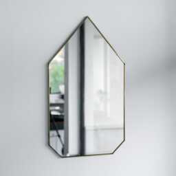 19.5 X 11.8 Inch Antique Brass Mirror Wall Hanging Mounted Makeup Christmas Gift