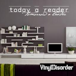 Today A Reader Tomorrow Leader - Vinyl Wall Decal Quotes Sticker Ct031Todayareaderviiet - thumbnail 1