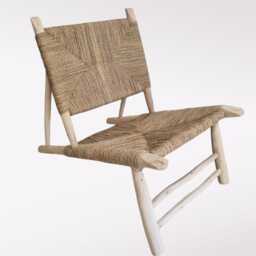 Handmade Moroccan Armchair - Eucalyptus Wood & Palm Leaf Cord Seating - thumbnail 3