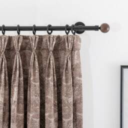 Chenille Velvet Pleated Curtains Triple/Double French Pleat - 4 Colors - thumbnail 2