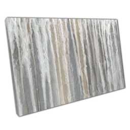 Abstract Fluid Art Print On Canvas - Neutral Grey Beige Dripping Style Wall Decor For Home Office - thumbnail 1