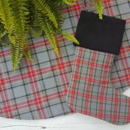 Gray Plaid Tree Skirt, Tartan Gray Christmas Skirt - thumbnail 3