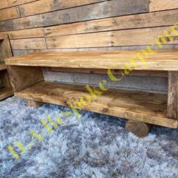 Tv Stand/Tv Unit Chunky Rustic Handmade Reclaimed Furniture - thumbnail 2