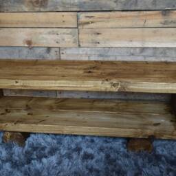 Tv Stand/Tv Unit Chunky Rustic Handmade Reclaimed Furniture - thumbnail 4