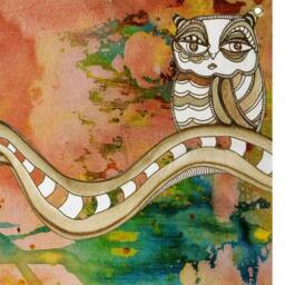Boho Owl Tapestry Owls Wall Hanging Tapestries Art Colorful Abstract Owl Bohemian Boho Surreal - thumbnail 3