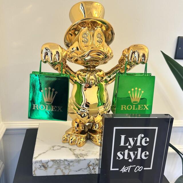 xl 67cm Pop Art Resin Duck Sculpture Alec Monopoly Inspired, Luxury Home Decor, Cool Art, Gallery Money Art - image 1