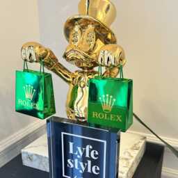 xl 67cm Pop Art Resin Duck Sculpture Alec Monopoly Inspired, Luxury Home Decor, Cool Art, Gallery Money Art - thumbnail 2