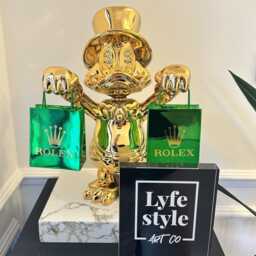 xl 67cm Pop Art Resin Duck Sculpture Alec Monopoly Inspired, Luxury Home Decor, Cool Art, Gallery Money Art - thumbnail 3