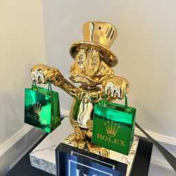 xl 67cm Pop Art Resin Duck Sculpture Alec Monopoly Inspired, Luxury Home Decor, Cool Art, Gallery Money Art - thumbnail 4