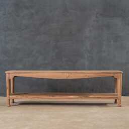 Reclaimed Teak Wood Hall Bench Entryway Bench With Shelf Shoe Rack, Storage Furniture - thumbnail 3