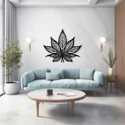 Lotus Flower Metal Wall Art, Modern Living Room Decor - thumbnail 4