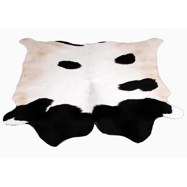 Black & White Cowhide Rug Large Hair-On Leather Accent - 48x52 Inches - image 1