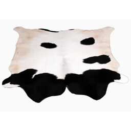 Black & White Cowhide Rug Large Hair-On Leather Accent - 48x52 Inches - thumbnail 1