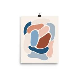 Abstract Neutral Circles Art Print - Wall Decor, Mid-Century, Living Room Art, Bedroom Modern Prints, Pink, Beige, Tan, Symmetrical - thumbnail 3