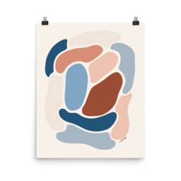 Abstract Neutral Circles Art Print - Wall Decor, Mid-Century, Living Room Art, Bedroom Modern Prints, Pink, Beige, Tan, Symmetrical - thumbnail 2
