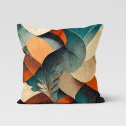Retro Colourful Cushion Cover, Rainbow Geometric Pillow Case, Abstract Living Room Decoration, Mid Century Modern Bedroom Decor - thumbnail 4