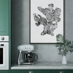 Tree Ring Print, Olive Print - Woodcut Slice Art Stump, Log & Wood Prints Rustic Rings Decor - thumbnail 2
