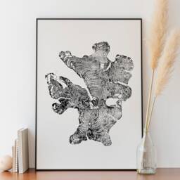 Tree Ring Print, Olive Print - Woodcut Slice Art Stump, Log & Wood Prints Rustic Rings Decor - thumbnail 3