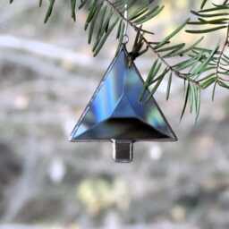 stained Glass Christmas Tree Ornament Beveled Suncatcher, Holiday Decor - thumbnail 2