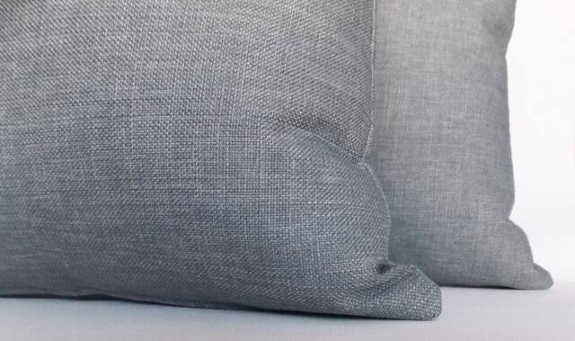 Set Of 2 Grey Linen Throw Pillow Covers Modern Decorative Pillows - 18x18 Inch - image 1