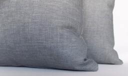 Set Of 2 Grey Linen Throw Pillow Covers Modern Decorative Pillows - 18x18 Inch - thumbnail 1