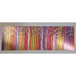 Silver Woods Metal Wall Art, Modern Abstract Trees, Indoor Outdoor - thumbnail 3