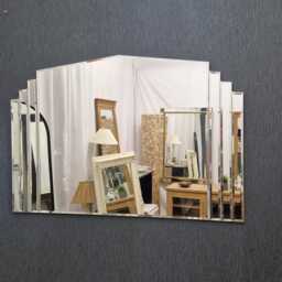 "Large Art Deco Overmantel Fireplace Wall Mirror Bevelled Glass Three Strip Design 122x82cm - 48""x32" - thumbnail 2