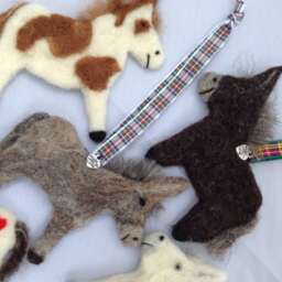 Needle Felted Donkey Ornament Rustic Christmas Tree Decoration. Choice Of Ribbon - thumbnail 4