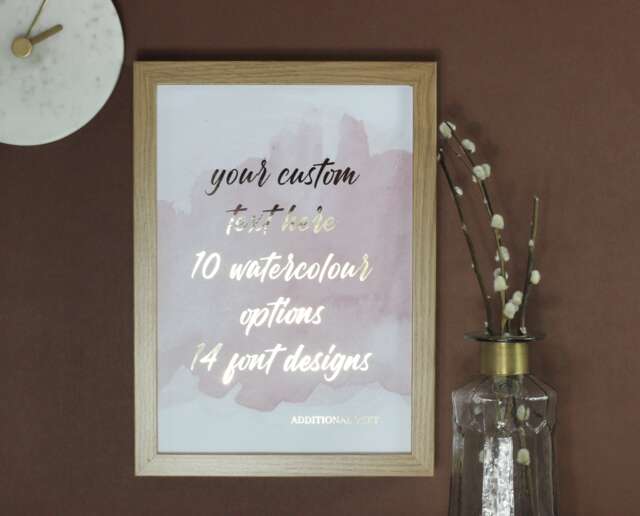 Custom Quote Print in Gold - Copper Rose Foil, Foil Wall Art, Foiled Text Print, Personalised Gift For Her - image 1