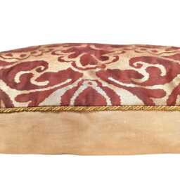 Throw Pillow Cushion Cover in Fortuny Fabric Deep Burgundy & Gold Sevigne Pattern - Made Italy - thumbnail 4
