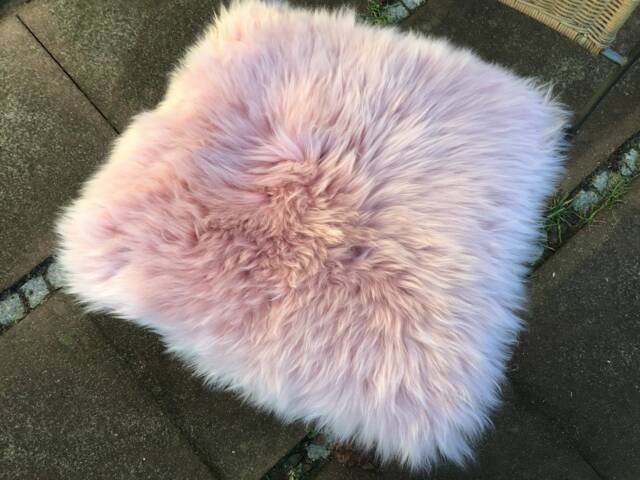 Seat Cover/Pad Made Out Of Natural Lambskin Sheepskin Colour Antique Rose 42cm X - image 1