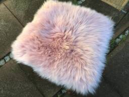 Seat Cover/Pad Made Out Of Natural Lambskin Sheepskin Colour Antique Rose 42cm X - thumbnail 1