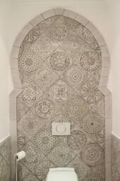 8 Wall Hangings Ceramic Tiles With Ethnic Designs For Lounge Decor, Outdoor Art, Kitchen Deco, Mix Design 30cm Beige - thumbnail 4