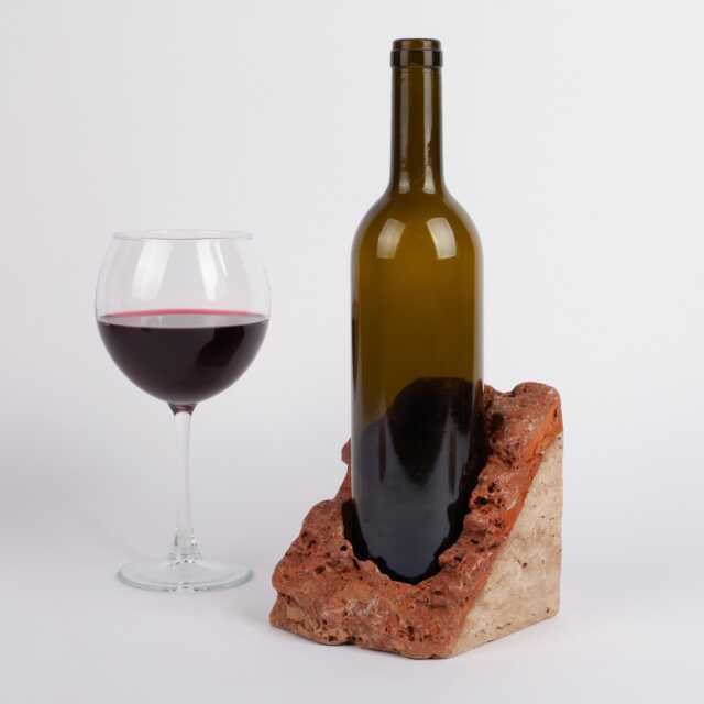 Handmade Travertine Wine Bottle Holder Unique Rack - image 1