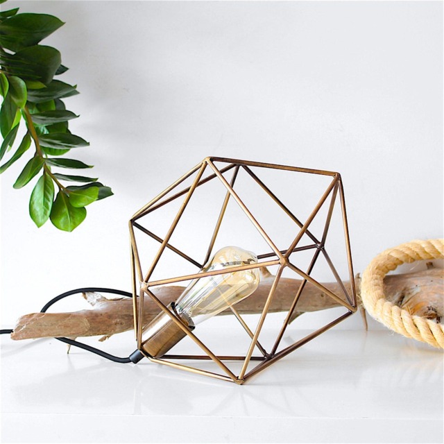 Minimal Light Geometric Table Lamp Industrial Desk Modern Rustic Lighting Scandinavian Home Decor - image 1