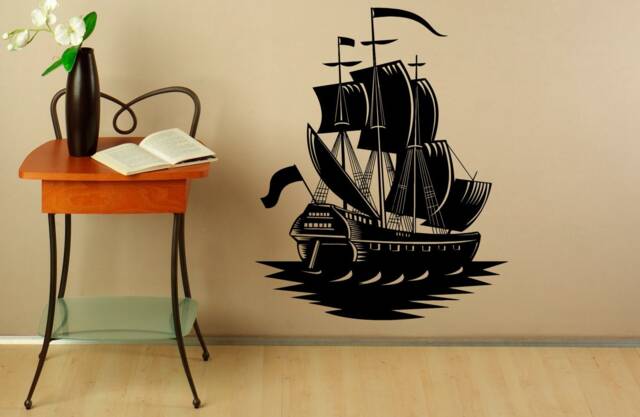 Marine Ship Wall Vinyl Decal Stickers Pirate Interior Housewares Design Bedroom Home Decor - 12C01S - image 1