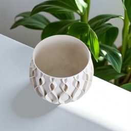 Bellvere Planter Pot With Tray Modern 3D Printed Design Elegant Home D??cor Style - thumbnail 4