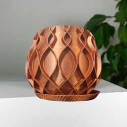Bellvere Planter Pot With Tray Modern 3D Printed Design Elegant Home D??cor Style - thumbnail 3