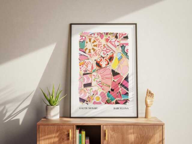 Antonio Gaudi Tiles Art Print Spanish Ceramic Pattern Wall Decor - image 1