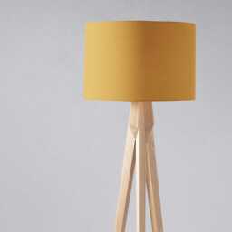 Plain Golden Yellow Cotton Drum Lampshade - Ceiling Light Shade Pendant Lamp Table Bedroom Decor